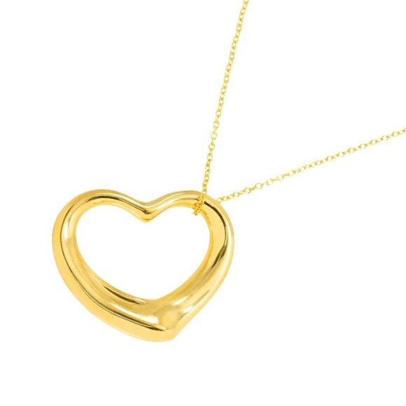 TIFFANY Co. Open Heart Necklace 18K Yellow Gold 750 90282421 - Picture 1 of 7